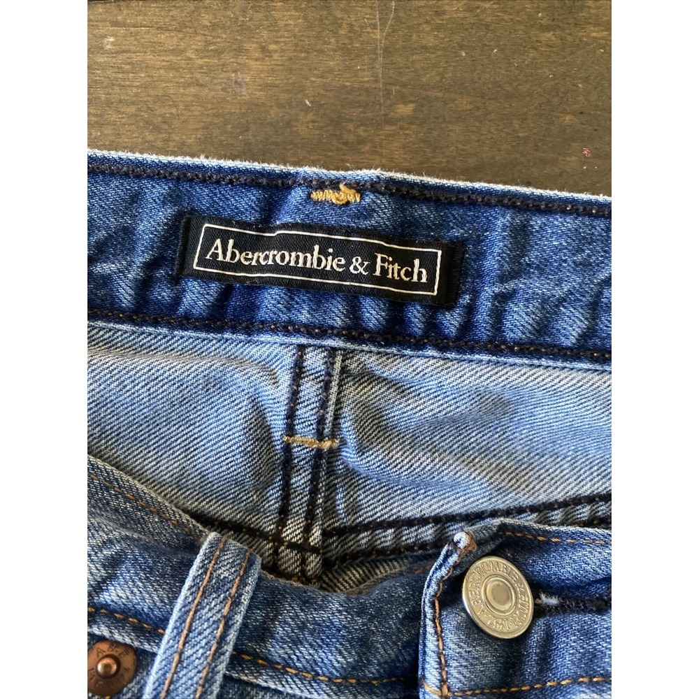 Abercrombie & Fitch High Rise Distressed Denim Shorts Womens Size 26 Blue Cotton - Picture 6 of 8